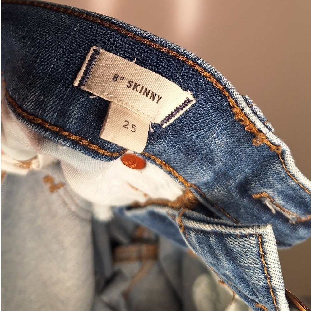 Madewell 8 Inch Skinny Jeans Medium Wash Denim Womens Size 25 - Picture 9 of 9